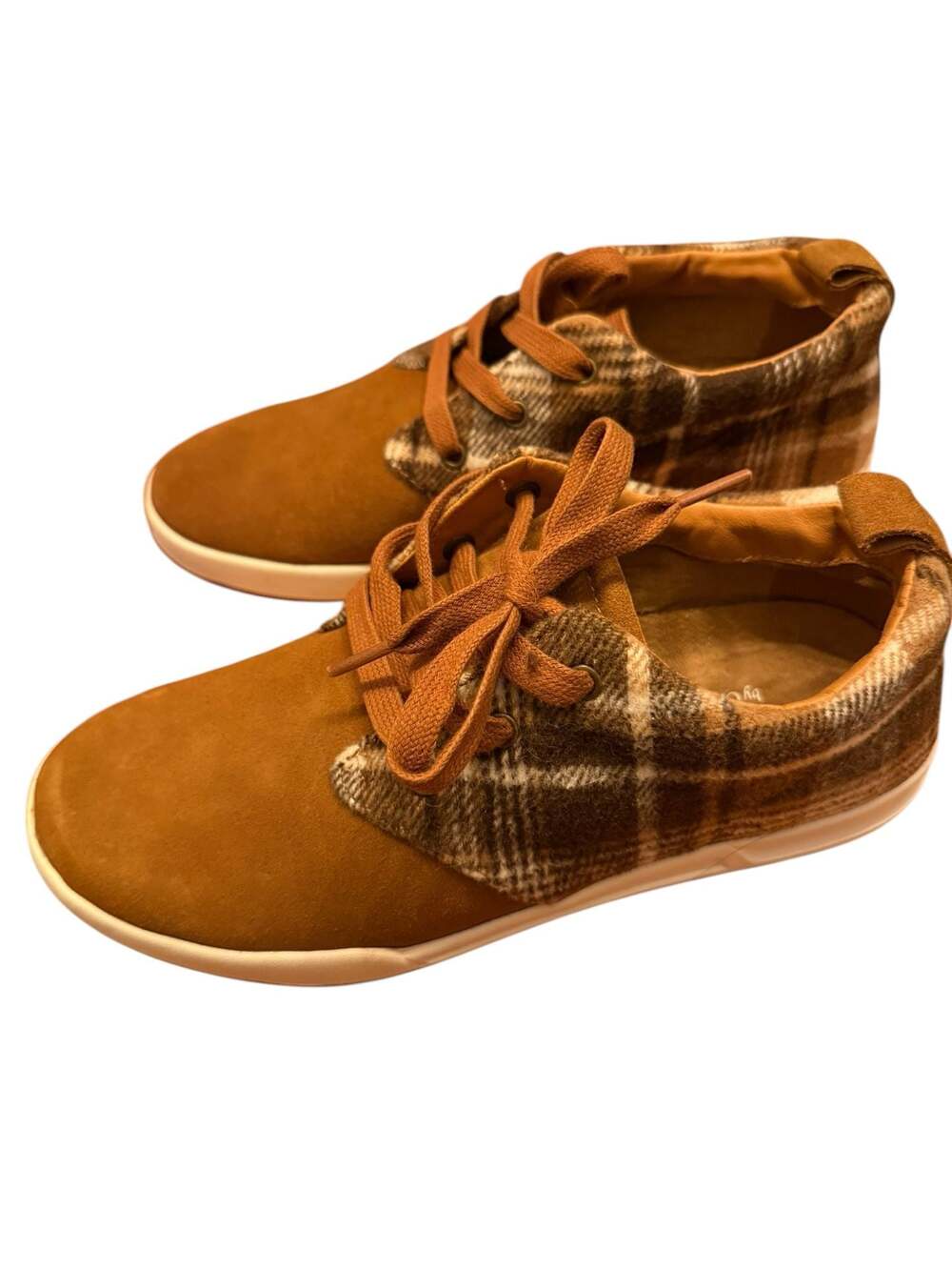 Coldwater Creek Highlands Suede and Plaid Sneakers by Walk With Me
